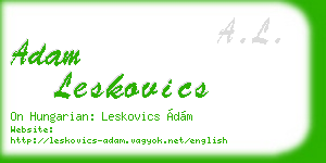 adam leskovics business card