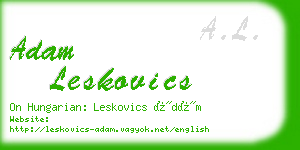 adam leskovics business card